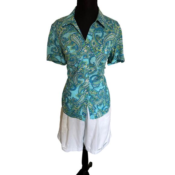 Spring Jones New York Sport Button Up Blouse Retro 70s - Picture 3 of 5